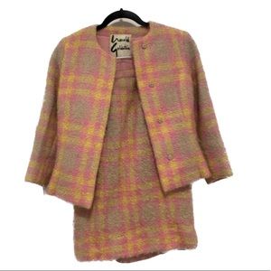 60s Harold Goldstein two piece pastel mohair skirt set!!